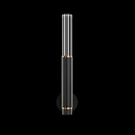 Antonia Cylinder Wall Sconce - Black / Brass / No Skin / Crystal