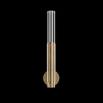 Antonia Cylinder Wall Sconce - Gold Leaf / Brass / No Skin / Crystal