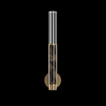 Antonia Cylinder Wall Sconce - Gold Leaf / Brass / Charcoal / Crystal