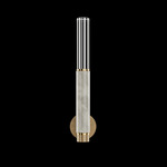 Antonia Cylinder Wall Sconce - Gold Leaf / Brass / Smoke / Crystal