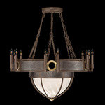 Mirage Half Globe Chandelier - Bronze / White Swirl