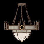Mirage Half Globe Chandelier - Bronze / White Swirl