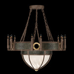 Mirage Half Globe Chandelier - Bronze / White Swirl