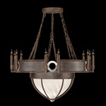 Mirage Half Globe Chandelier - Bronze / White Swirl