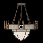 Mirage Half Globe Chandelier - Bronze / White Swirl