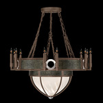 Mirage Half Globe Chandelier - Bronze / White Swirl