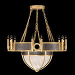 Mirage Half Globe Chandelier - Gold Leaf / White Swirl
