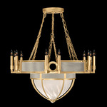 Mirage Half Globe Chandelier - Gold Leaf / White Swirl