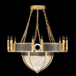 Mirage Half Globe Chandelier - Gold Leaf / White Swirl