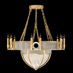 Mirage Half Globe Chandelier - Gold Leaf / White Swirl