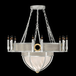 Mirage Half Globe Chandelier - Silver Leaf / White Swirl