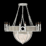 Mirage Half Globe Chandelier - Silver Leaf / White Swirl