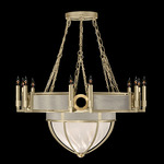 Mirage Half Globe Chandelier - Soft Gold Leaf / White Swirl