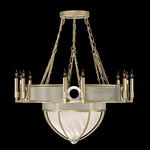 Mirage Half Globe Chandelier - Soft Gold Leaf / White Swirl