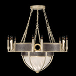 Mirage Half Globe Chandelier - Champagne / White Swirl