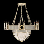 Mirage Half Globe Chandelier - Champagne / White Swirl