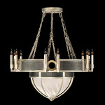 Mirage Half Globe Chandelier - Champagne / White Swirl