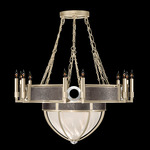 Mirage Half Globe Chandelier - Champagne / White Swirl