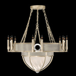 Mirage Half Globe Chandelier - Champagne / White Swirl
