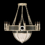 Mirage Half Globe Chandelier - Champagne / White Swirl