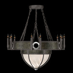 Mirage Half Globe Chandelier - Midnight Steel / White Swirl