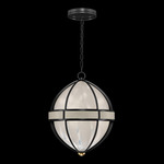 Mirage Globe Pendant - Black Iron / White Swirl