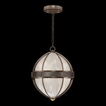 Mirage Globe Pendant - Bronze / White Swirl