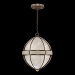 Mirage Globe Pendant - Bronze / White Swirl