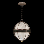 Mirage Globe Pendant - Bronze / White Swirl