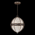 Mirage Globe Pendant - Bronze / White Swirl