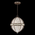 Mirage Globe Pendant - Bronze / White Swirl