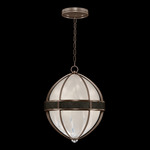 Mirage Globe Pendant - Bronze / White Swirl