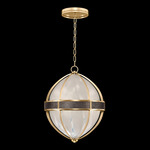 Mirage Globe Pendant - Gold Leaf / White Swirl