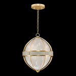 Mirage Globe Pendant - Gold Leaf / White Swirl