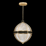 Mirage Globe Pendant - Gold Leaf / White Swirl