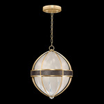 Mirage Globe Pendant - Gold Leaf / White Swirl