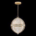 Mirage Globe Pendant - Gold Leaf / White Swirl