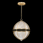 Mirage Globe Pendant - Gold Leaf / White Swirl