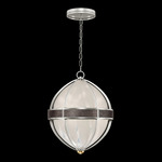 Mirage Globe Pendant - Silver Leaf / White Swirl