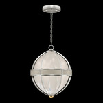 Mirage Globe Pendant - Silver Leaf / White Swirl