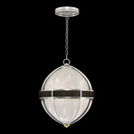 Mirage Globe Pendant - Silver Leaf / White Swirl