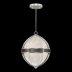Mirage Globe Pendant - Silver Leaf / White Swirl