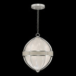 Mirage Globe Pendant - Silver Leaf / White Swirl