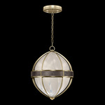 Mirage Globe Pendant - Soft Gold Leaf / White Swirl