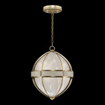Mirage Globe Pendant - Soft Gold Leaf / White Swirl