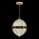 Mirage Globe Pendant - Soft Gold Leaf / White Swirl