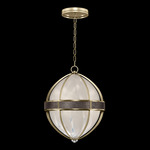 Mirage Globe Pendant - Soft Gold Leaf / White Swirl