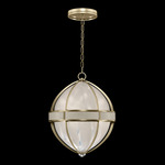 Mirage Globe Pendant - Soft Gold Leaf / White Swirl