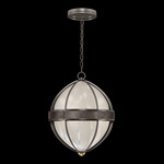 Mirage Globe Pendant - Midnight Steel / White Swirl