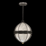 Mirage Globe Pendant - Midnight Steel / White Swirl